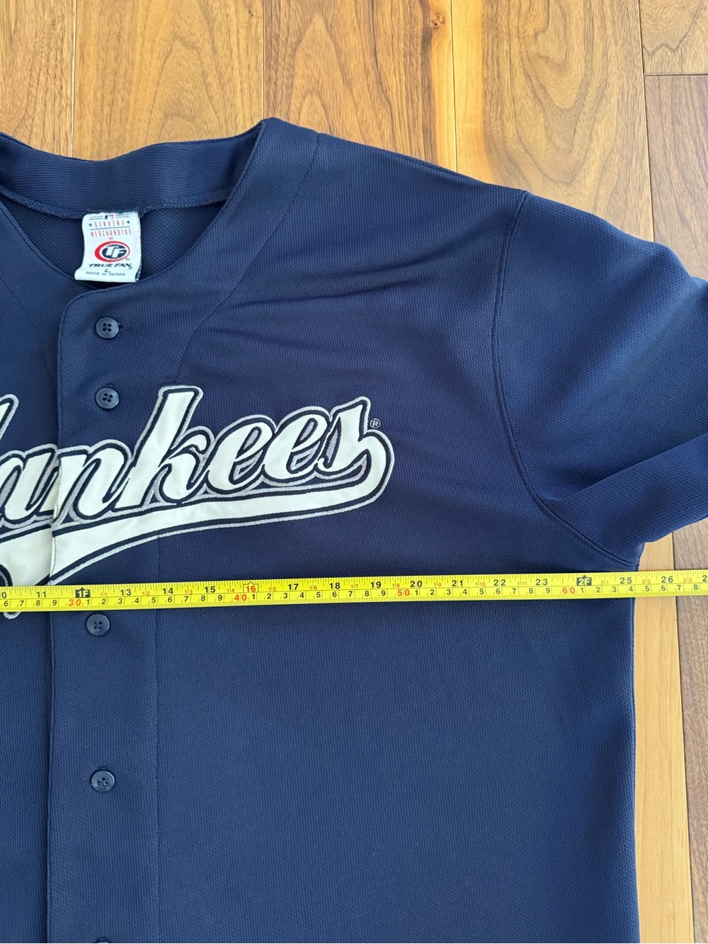 Vintage MLB New York Yankees Derek Jeter #2 True Fan Baseball Jersey L Navy - Picture 7 of 12
